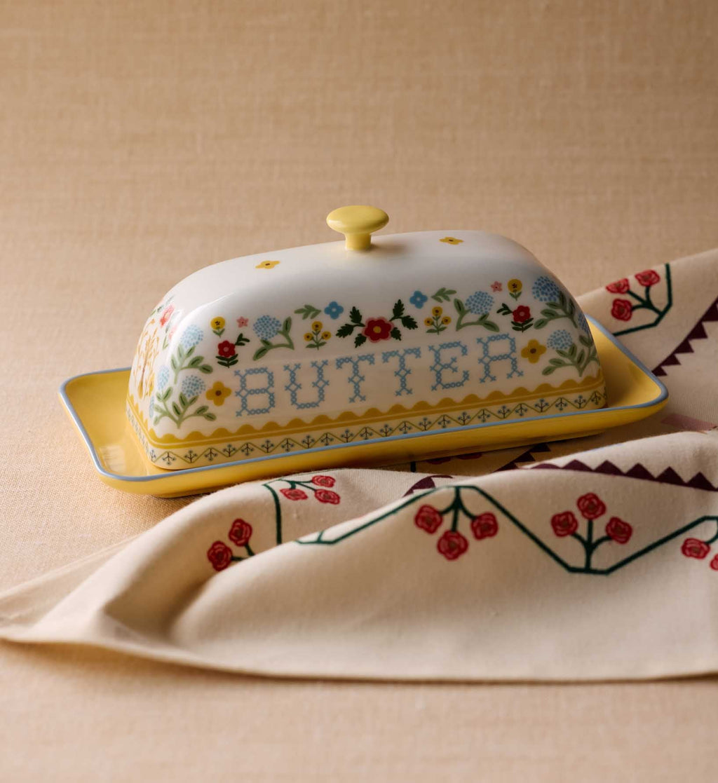 Porcelain Butter Dish - Home Sweet Home